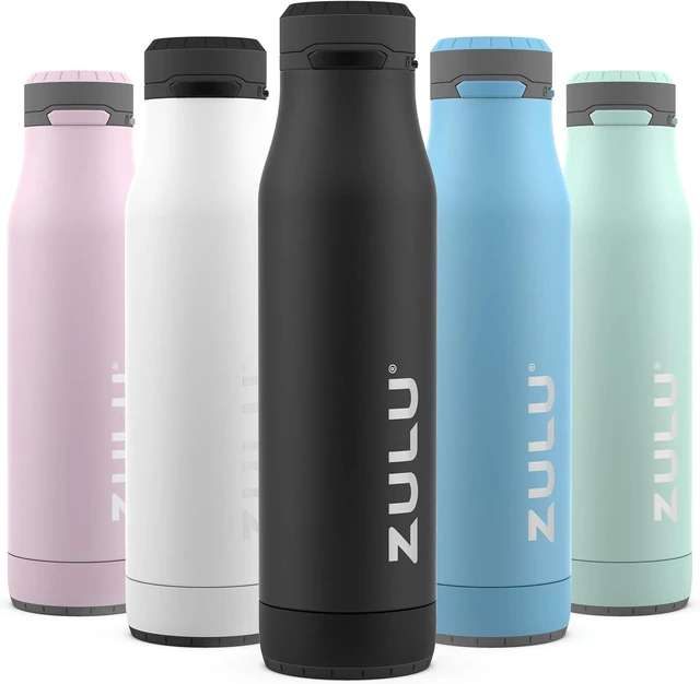 Main image of ZULU Ace 24oz Insulated Stainless Steel Water Bottle, Chug Spout, Black