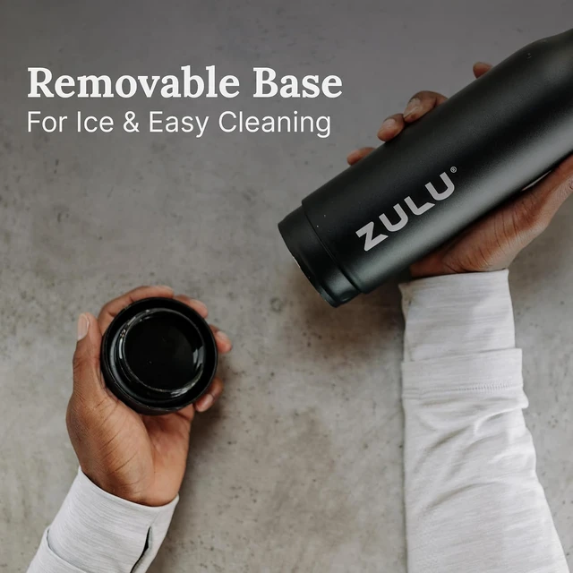 Alt view image 3 of 7 - ZULU Ace 24oz Insulated Stainless Steel Water Bottle, Chug Spout, Black