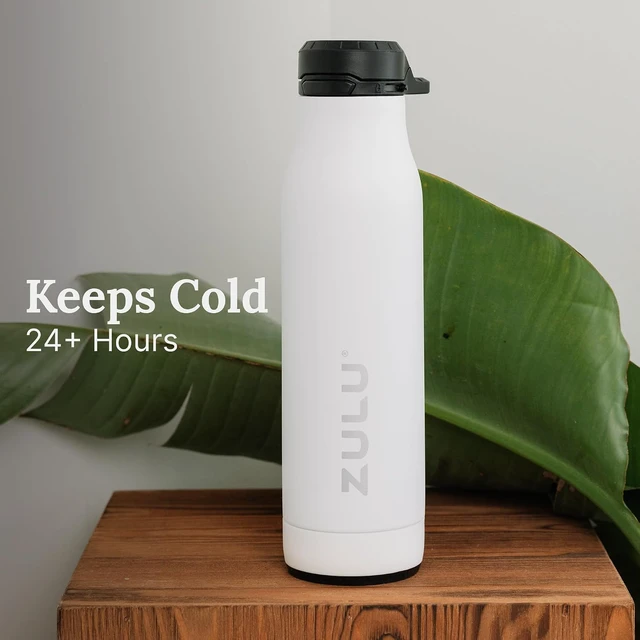 Alt view image 5 of 7 - ZULU Ace 24oz Insulated Stainless Steel Water Bottle, Chug Spout, Black