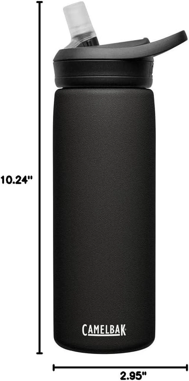 Alt view image 7 of 7 - CamelBak Eddy+ Stainless Steel Bite Valve Water Bottle 20oz, Black