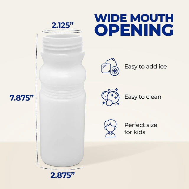 Alt view image 5 of 7 - Rolling Sands USA Made 20 Ounce Sports Water Bottles - 6-Pack BPA-Free Blank Sports Bottles for Small Teams, Adults & Kids - Clear Frost Bottle/Rainbow Lid, No Smell No Taste