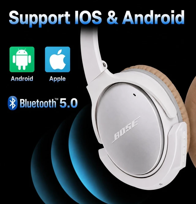 Alt view image 5 of 7 - aptX Wireless Bluetooth Adapter for Bose QuietComfort 25, White