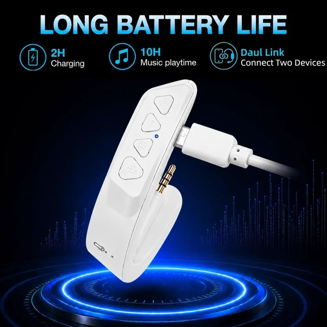 Alt view image 3 of 7 - aptX Wireless Bluetooth Adapter for Bose QuietComfort 25, White