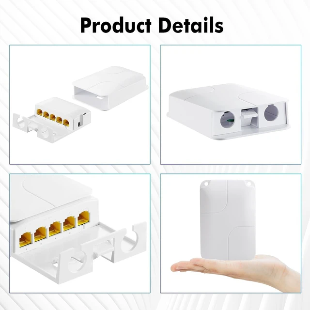 Alt view image 6 of 7 - MokerLink Outdoor 5 Port Gigabit PoE Extender, IEEE 802.3 af/at/bt Repeater 90W, 10/100/1000Mbps, 1 In 4 Out, Wall Mount Waterproof Passthrough Switch