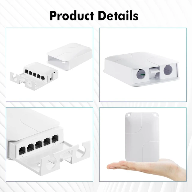 Alt view image 6 of 7 - MokerLink Outdoor 5 Port PoE Extender, IEEE 802.3 af/at/bt PoE Repeater 90W, 10/100Mbps, 1 PoE in 4 PoE Out, Wall Mount Waterproof POE Passthrough Switch