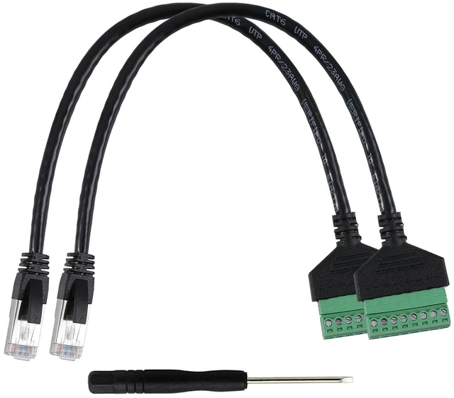 Main image of 2Pcs RJ45 Male to 8 Pins Terminal Adapter for Cat5 Ethernet Extender