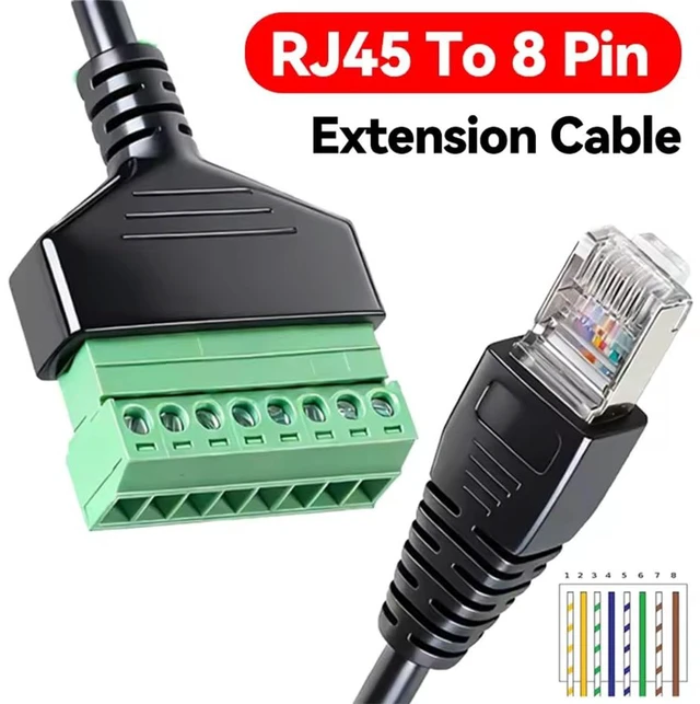 Alt view image 2 of 7 - 2Pcs RJ45 Male to 8 Pins Terminal Adapter for Cat5 Ethernet Extender