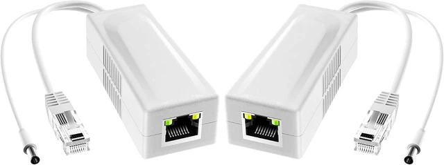 Main image of 2-Pack Gigabit Active PoE Splitter, 48V to 12V 2A, IEEE802.3af/at