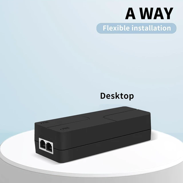 Alt view image 5 of 7 - PoE Injector Up to 30w Power Supply, 2.5 Gigabit PoE Adapter for IP Cameras and VoIP Phones Network Distance Up to 328 ft. PoE Power Supply IEEE 802.3af/at Compliant Desktop UL Certified