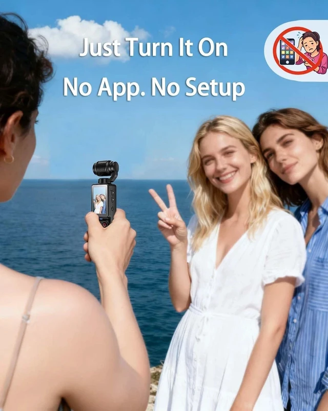 Alt view image 4 of 7 - 2.5K Vlogging Camera Handheld Video Camcorder Stabilization 180° Rotatable