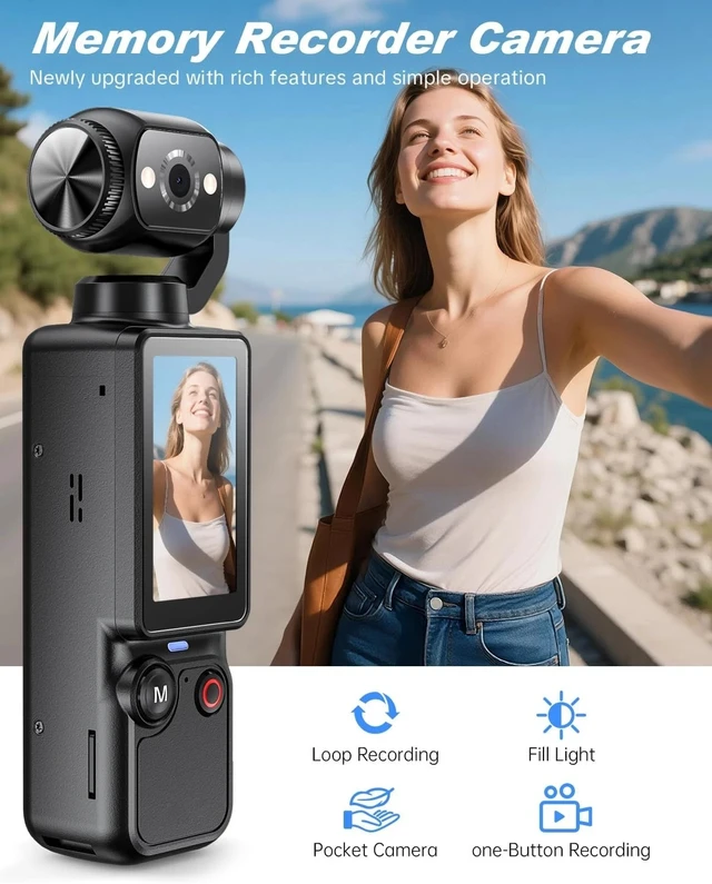 Alt view image 2 of 7 - 2.5K Vlogging Camera Handheld Video Camcorder Stabilization 180° Rotatable