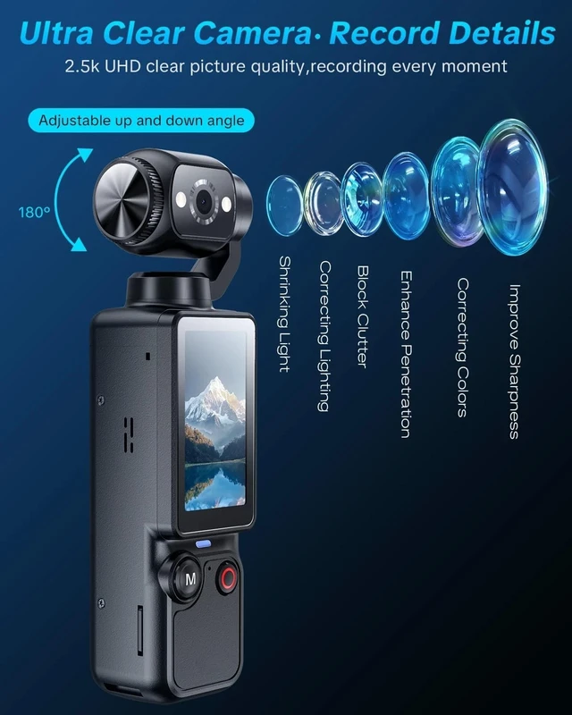 Alt view image 6 of 7 - 2.5K Vlogging Camera Handheld Video Camcorder Stabilization 180° Rotatable