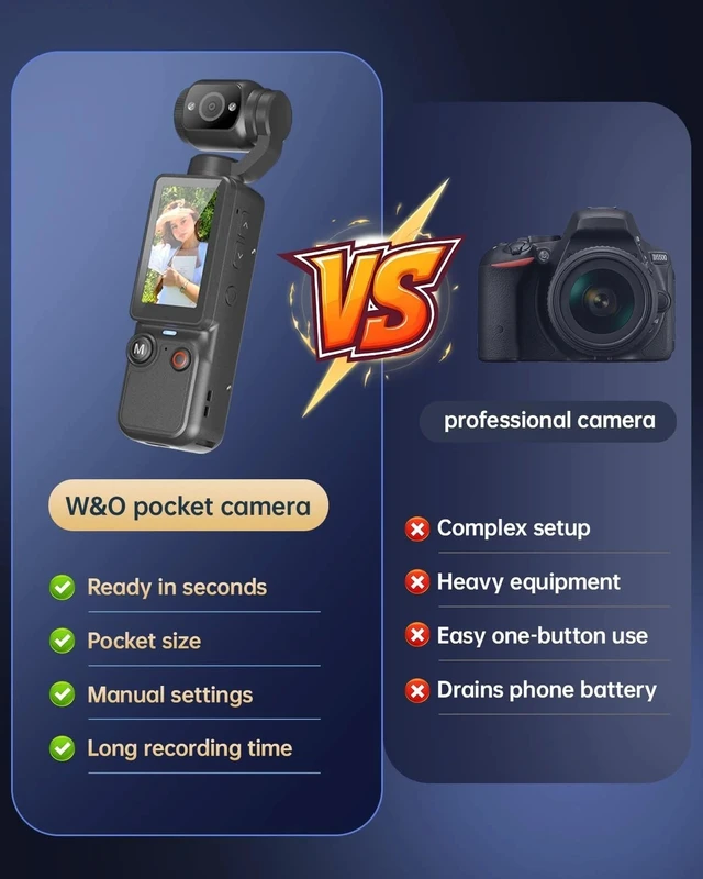 Alt view image 3 of 7 - 2.5K Vlogging Camera Handheld Video Camcorder Stabilization 180° Rotatable
