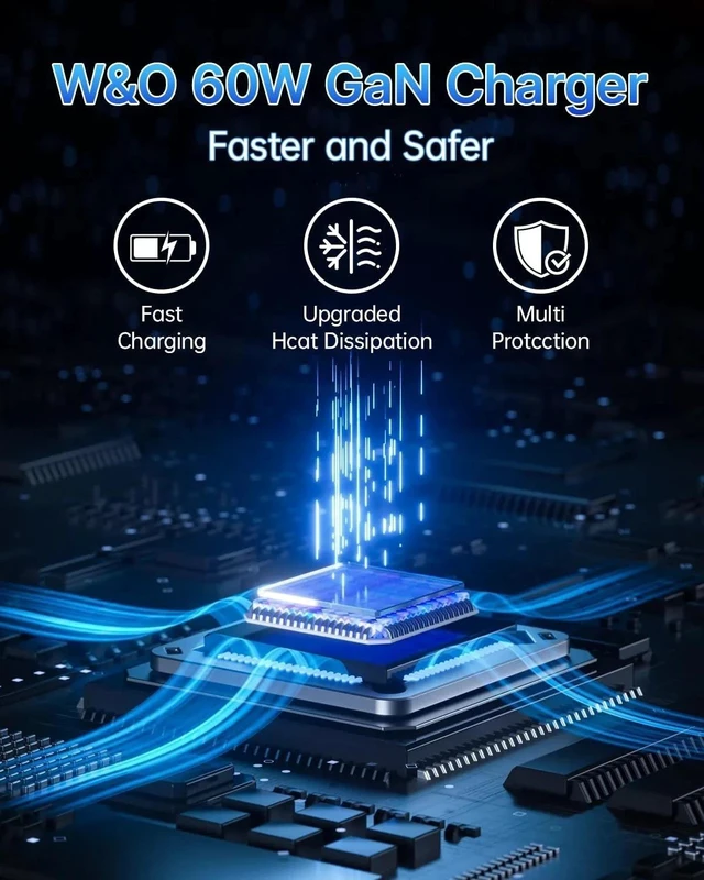 Alt view image 6 of 7 - 120W gan Charger, Super Fast Charger, Retractable Phone Charger Wall Plug