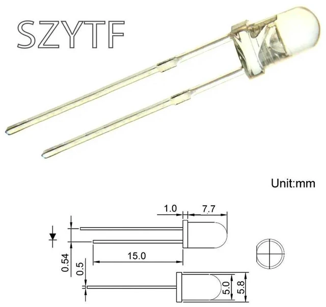Alt view image 4 of 4 - 100pcs 5mm RGB Slow Flashing Red Green LED Lamps