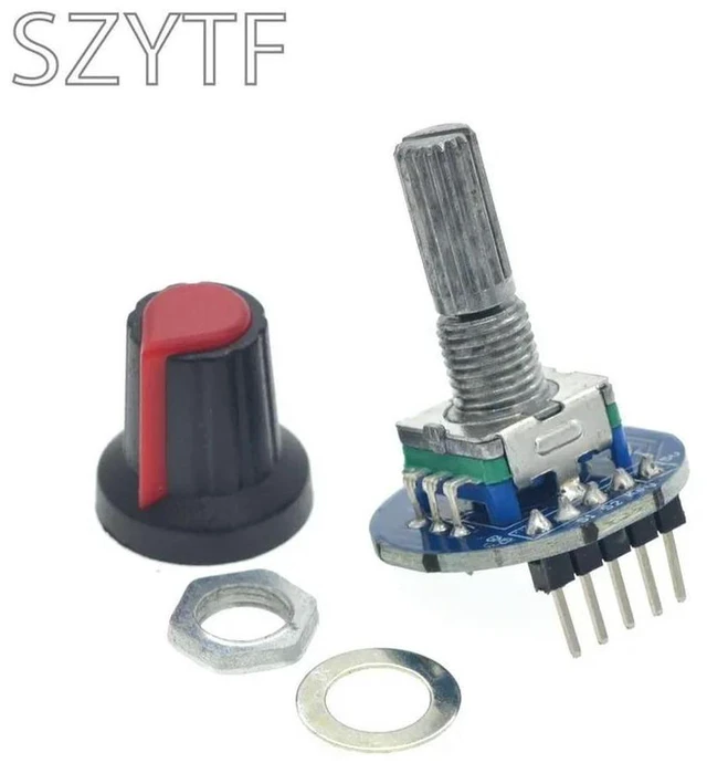 Main image of 1PCS Rotary Encoder Potentiometer 5V Round Digital Audio Rotating Control Switch Module With Knob Cap
