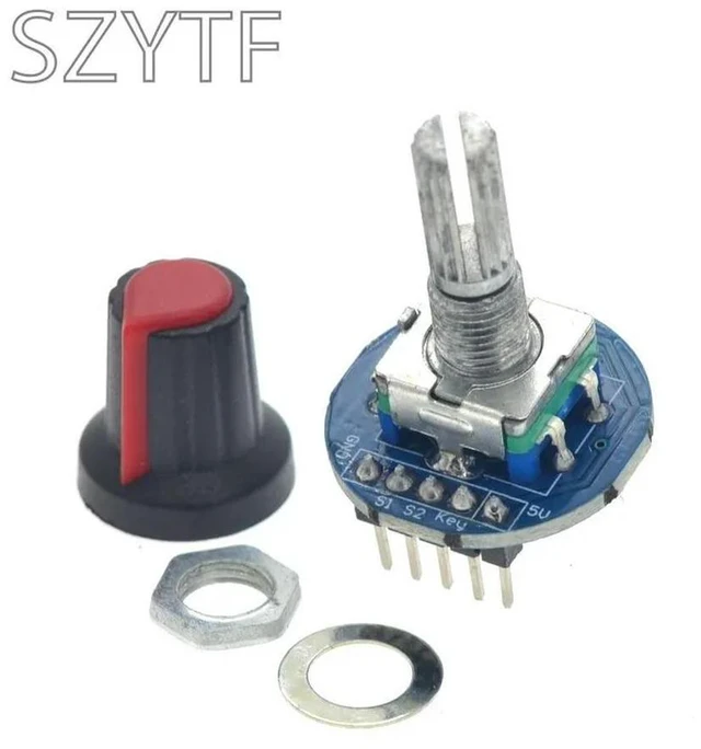 Alt view image 2 of 3 - 1PCS Rotary Encoder Potentiometer 5V Round Digital Audio Rotating Control Switch Module With Knob Cap
