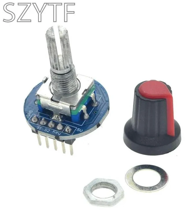Alt view image 3 of 3 - 1PCS Rotary Encoder Potentiometer 5V Round Digital Audio Rotating Control Switch Module With Knob Cap