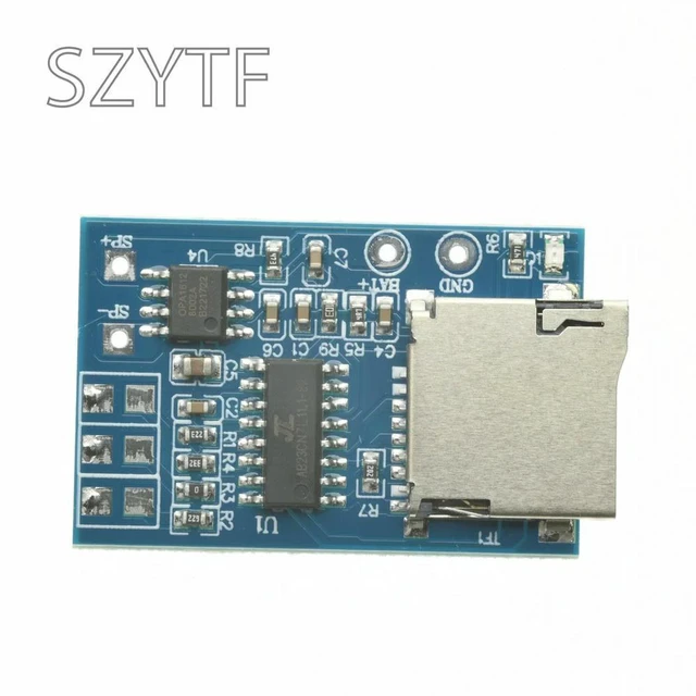 Alt view image 3 of 3 - TF Card MP3 Decoder Board Module 3.75V lithium Power Supply With 2W Mixed Mono Memory Playback Function