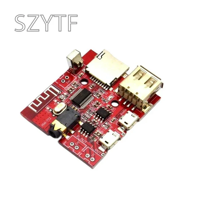Alt view image 2 of 3 - For Car BT 4.1 Audio Receiver Board, Lossless MP3 WAV Decoder Module with 3W Amplifier, Support USB TF Card Remote