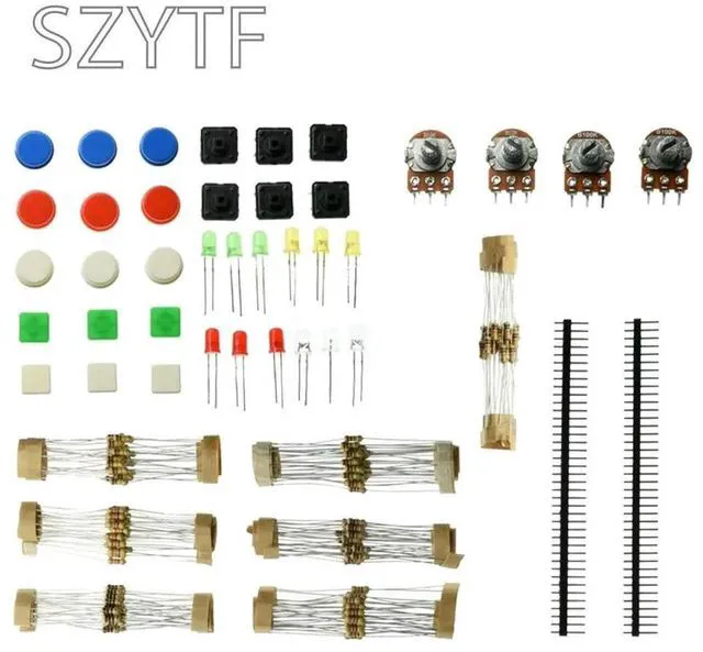 Alt view image 2 of 3 - Electronic Component Kit Universal Parts Package No. 1 Includes Common Resistance LED Potentiometer Component Kit