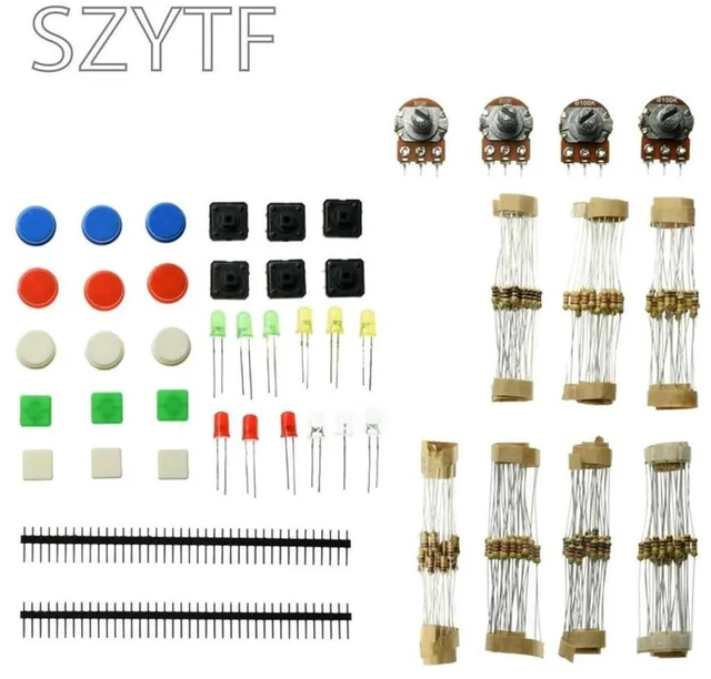 Alt view image 3 of 3 - Electronic Component Kit Universal Parts Package No. 1 Includes Common Resistance LED Potentiometer Component Kit