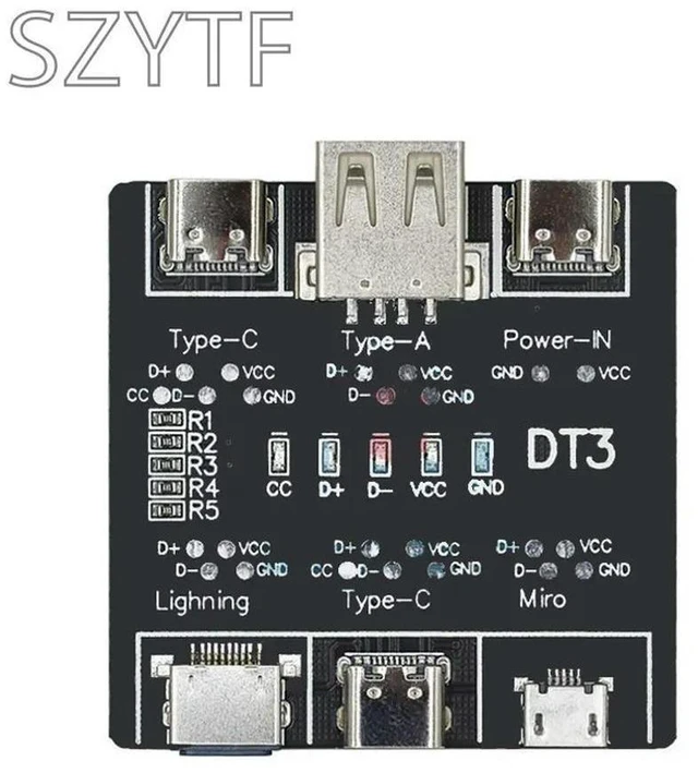 Alt view image 3 of 3 - DT3 Data Cable Detection Board USB Cable Tester For iOS Android Type-C Short Circuit On-Off Switching Test Board Tool