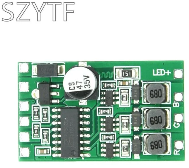Alt view image 2 of 3 - LED Constant Current Drive Power Module DMX512 Three Channel RGB Full Color 300mA Adjustable External Control Drive Board