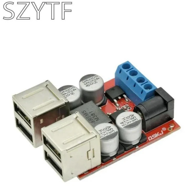 Alt view image 3 of 3 - 1pcs 8-35V to 5V 8A DC-DC Buck Converter 4-Port USB Charger Module for Car 12V 24V Truck RV with QC3.0 Fast Charge