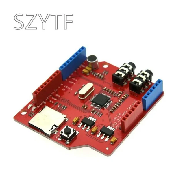 Alt view image 3 of 3 - VS1053 VS1053B Stereo Audio MP3 Player Shield Record Decode Development Board Module With TF Card Slot For R3 One