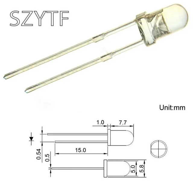 Alt view image 2 of 2 - 100pcs Colour Changing Blinking 5mm Flashing LED Diode Flash RGB Transparent Multicolor Flicker Round 5 mm Light-Emitting Diode
