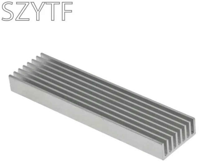Alt view image 2 of 3 - Heatsink Radiator Cooler Radiator 100X25X10MM Aluminum Heat Sink Fins Fast Thermal Conductivity Thermal Bar