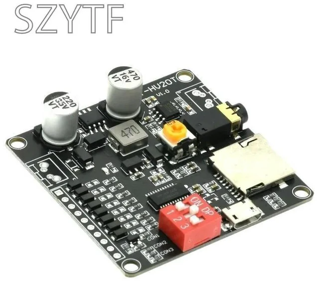 Alt view image 3 of 3 - DY-HV20T HV20T 12V/24V Power Supply10W/20W Voice Playback Module Supporting Micro SD Card MP3 Music Player For