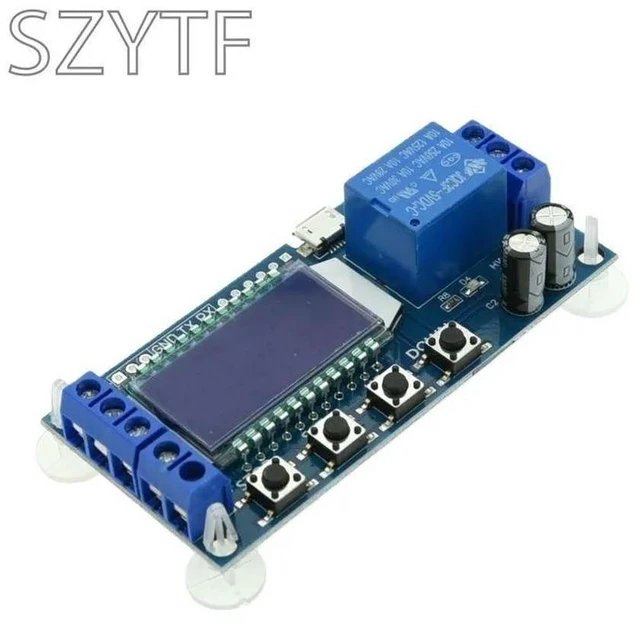Main image of 6-30V Micro USB Digital LCD Display Time Delay Relay Module Control Timer Switch Trigger Cycle Module XY-LJ02