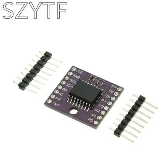 Main image of PCF8574T I2C 8-Bit I/O Expander Module 8 Digital Ports High Current Output for Raspberry Pi DIY Electronics