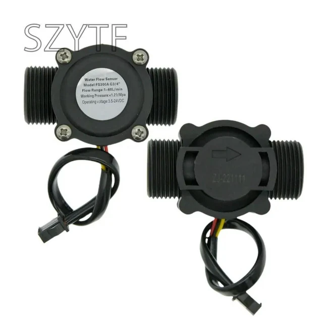 Alt view image 2 of 3 - Water Flow Sensor Counter Meter FS300A 1-60L/min G3/4 DC 5-24V