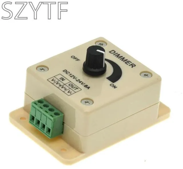 Alt view image 2 of 3 - Manual Knob LED Dimmer Switch for 12V/24V DC PWM Single Color Lamp & Strip Controller with 8A Capacity