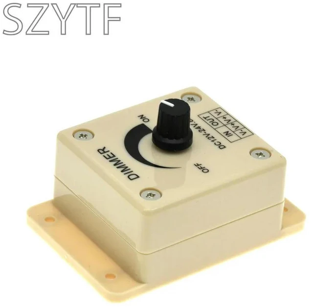 Alt view image 3 of 3 - Manual Knob LED Dimmer Switch for 12V/24V DC PWM Single Color Lamp & Strip Controller with 8A Capacity