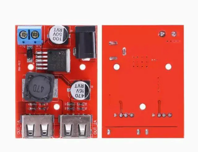Alt view image 2 of 3 - LM2596 LM2596S Dual USB DC-DC 9V 12V 24V 36V to 5V 3A Step Down Buck Converter Board Car Charger Solar Power Supply Module