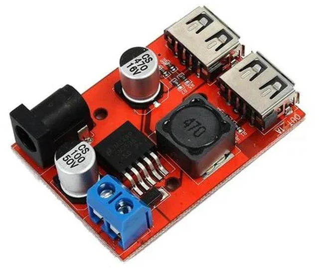 Alt view image 3 of 3 - LM2596 LM2596S Dual USB DC-DC 9V 12V 24V 36V to 5V 3A Step Down Buck Converter Board Car Charger Solar Power Supply Module