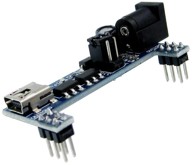 Main image of 2PCS MB102 Breadboard Power Supply Module DC 3.3V 5V For Solderless USB Power Supply Compatible Module