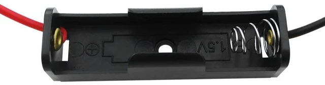 Alt view image 3 of 3 - 5Pcs Holder Box Case Black With Wire Lead 3.7V Clip