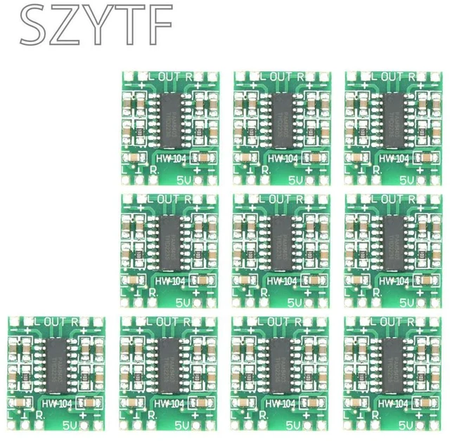 Main image of 10pcs PAM8403 Super Mini Digital Amplifier Board 2 * 3W Class D Digital Amplifier Board Efficient 2.5 To 5V USB Power Supply