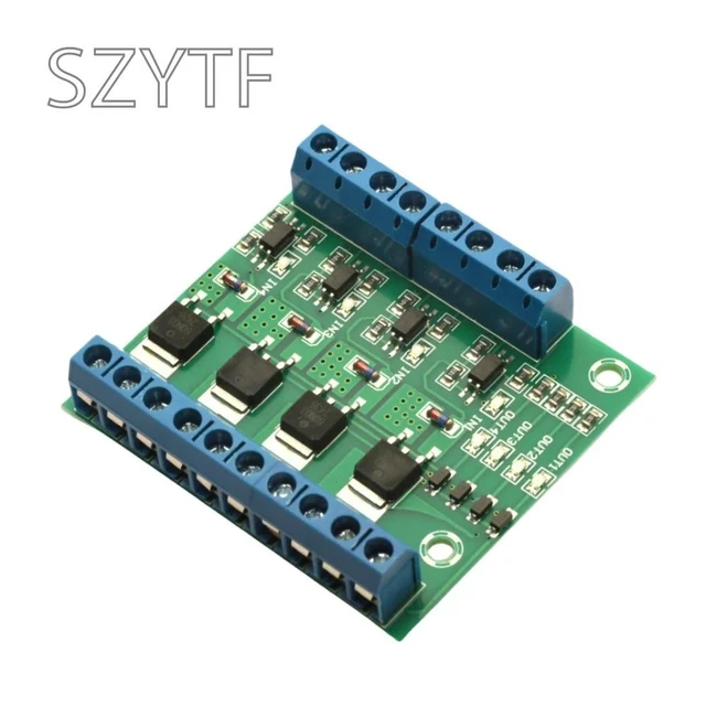 Alt view image 3 of 3 - 3-20V to 3.7-27VDC 10A PWM 4-Channel MOS FET Module PLC Amplifier Circuit Board Driver Module