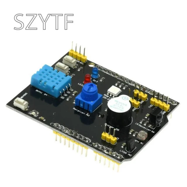 Alt view image 3 of 3 - 9-in-1 Multi-Function Sensor Expansion Board, With DHT11 LM35 Buzzer For UNO R3 Starter Kit Learning DIY Projects
