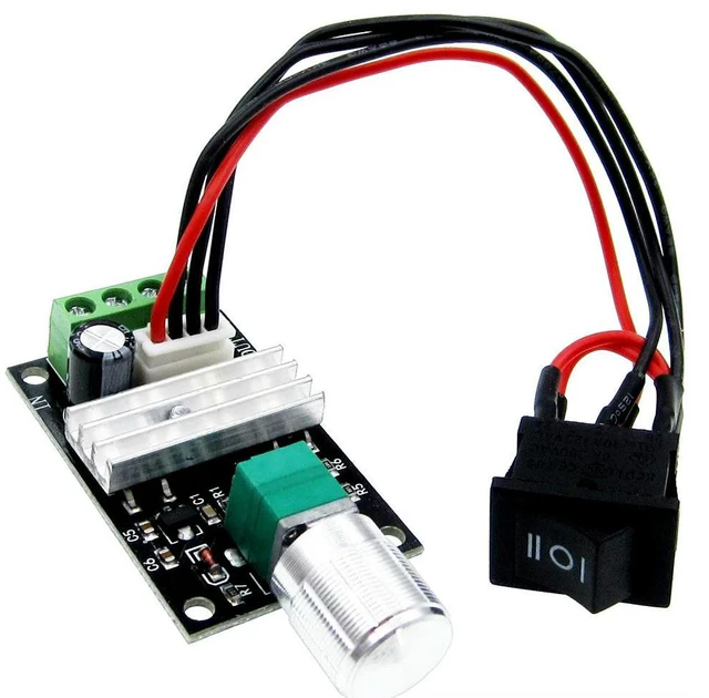 Main image of DC 6V 12V 24V 28VDC 3A 80W PWM Motor Speed Controller Regulator Adjustable Variable Speed Control Potentiometer On/Off Switch