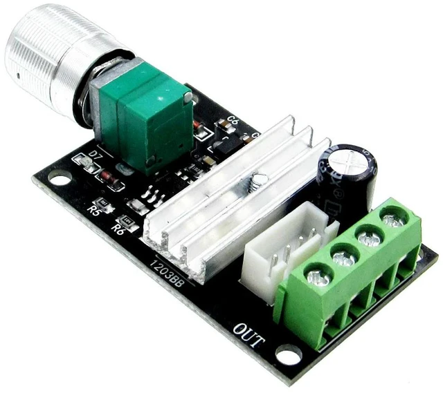 Alt view image 2 of 3 - DC 6V 12V 24V 28VDC 3A 80W PWM Motor Speed Controller Regulator Adjustable Variable Speed Control Potentiometer On/Off Switch