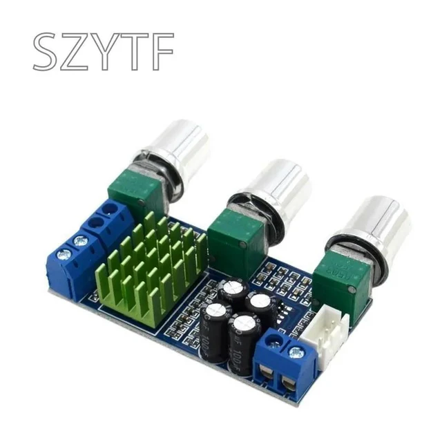 Alt view image 3 of 3 - DC 12V 24V 80W X 2 Dual Channel Digital Audio TPA3116D2 Treble Bass Regulating Preset Pre Amplifier Board Module XH-M567
