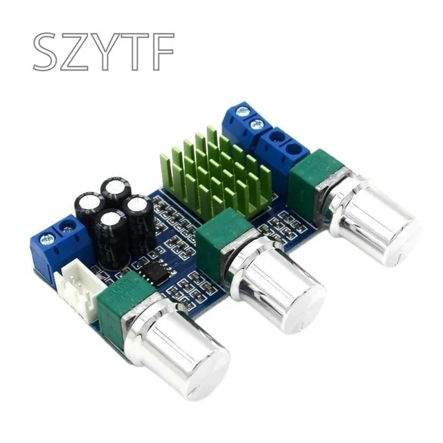 Alt view image 2 of 3 - DC 12V 24V 80W X 2 Dual Channel Digital Audio TPA3116D2 Treble Bass Regulating Preset Pre Amplifier Board Module XH-M567