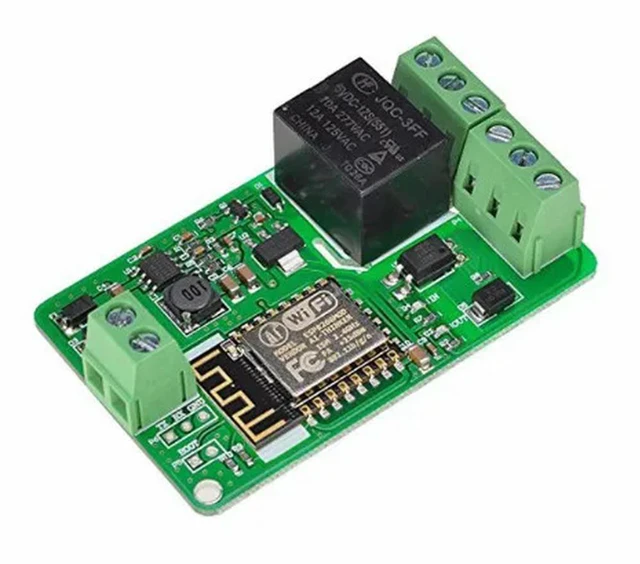 Main image of Green ESP8266 ESP-12F Relay Module 10A 220V Network Relay Module Input DC 4 Layers Board TVS Input Automatic Protection